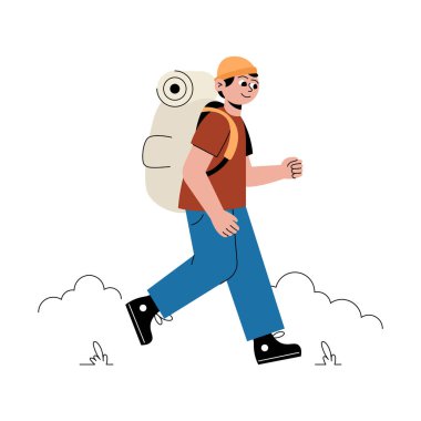 Sırt çantalı genç adam.