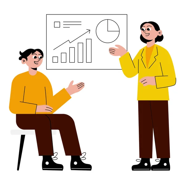 İki İş Adamı Bir Beyaz Tahtadaki Yapışkan Notları Gösteriyor