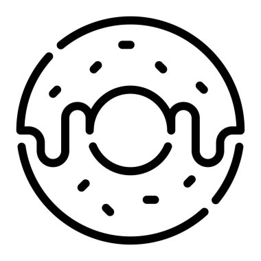 donut simgesi, taslak biçimi, vektör illüstrasyonu