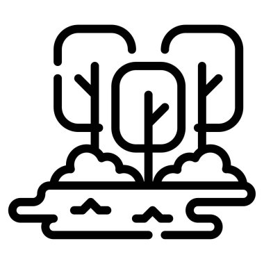 güzel orman vektör simgesi, özet biçimi