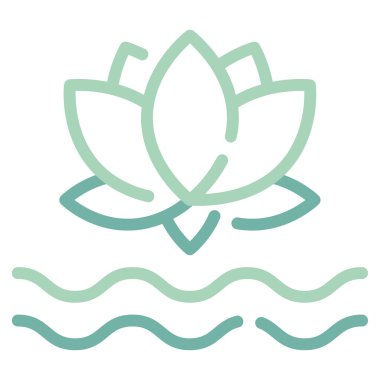 Nilüfer çiçeği ikonu, vektör çizimi. Uyum kavramı