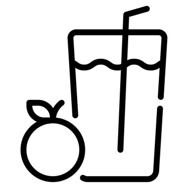 Meyve suyu ikonu iç. Beyaz arkaplanda özet vektör çizimi