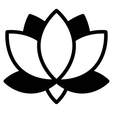 Lotus çiçeği ikonu ana hat vektörü. Meditasyon