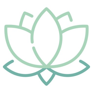 Lotus çiçeği ikonu ana hat vektörü. Meditasyon