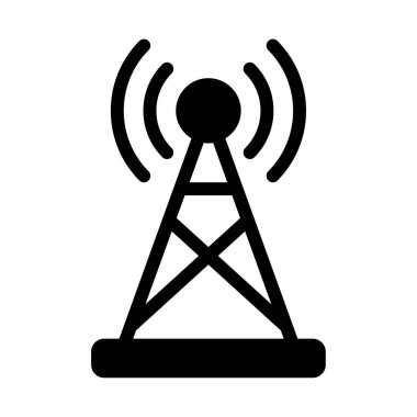 Anten web simgesi, beyaz arkaplanda izole edilmiş basit illüstrasyon