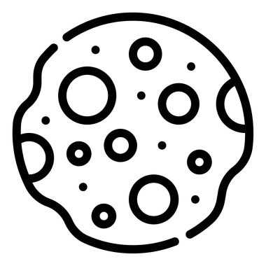 Asteroid web simgesi, beyaz arkaplanda izole edilmiş basit bir illüstrasyon