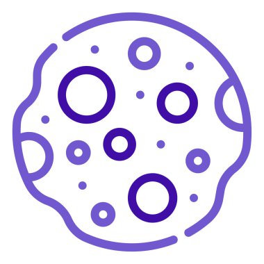 Asteroid web simgesi, beyaz arkaplanda izole edilmiş basit bir illüstrasyon