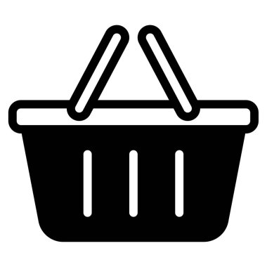 Basket web simgesi, beyaz arkaplanda izole edilmiş basit illüstrasyon