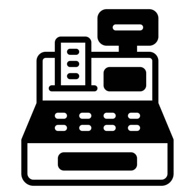 Yazar kasa web simgesi, beyaz arkaplanda izole edilmiş basit bir illüstrasyon