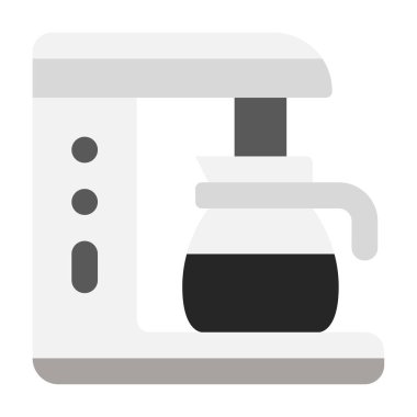 Kahve makinesi web simgesi, beyaz arkaplanda izole edilmiş basit bir illüstrasyon