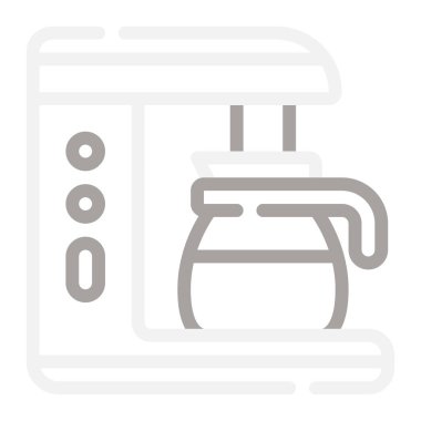 Kahve makinesi web simgesi, beyaz arkaplanda izole edilmiş basit bir illüstrasyon