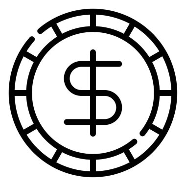 Bozuk para ağı simgesi, beyaz arkaplanda izole edilmiş basit illüstrasyon