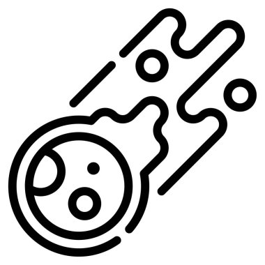 Kuyruklu yıldız web simgesi, beyaz arkaplanda izole edilmiş basit bir illüstrasyon