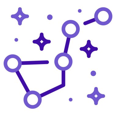 Takımyıldızı web simgesi, beyaz arkaplanda izole edilmiş basit illüstrasyon