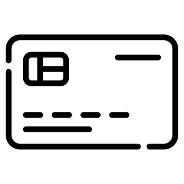 Kredi kartı web simgesi, beyaz arkaplanda izole edilmiş basit illüstrasyon
