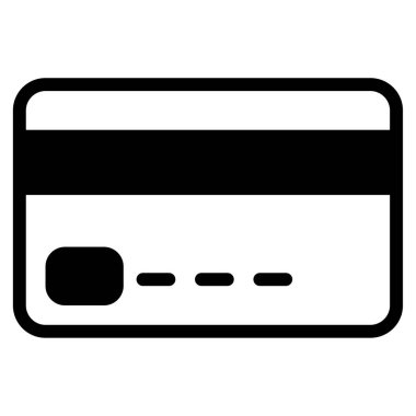 Banka kartı simgesi, beyaz arkaplanda izole edilmiş basit illüstrasyon