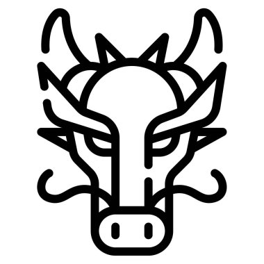 Ejderha Ağı simgesi, beyaz arkaplanda izole edilmiş basit bir illüstrasyon