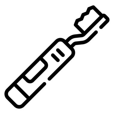 Elektrik diş fırçası web simgesi, beyaz arkaplanda izole edilmiş basit bir illüstrasyon