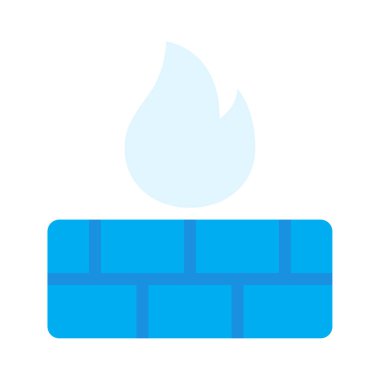 Firewall web simgesi, beyaz arkaplanda izole edilmiş basit bir illüstrasyon