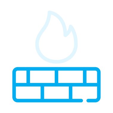 Firewall web simgesi, beyaz arkaplanda izole edilmiş basit bir illüstrasyon