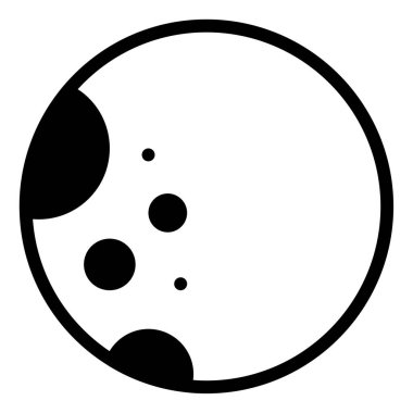 Ay web simgesi, beyaz arkaplanda izole edilmiş basit illüstrasyon