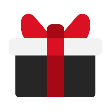 Hediye Kutusu web simgesi, beyaz arkaplanda izole edilmiş basit bir illüstrasyon