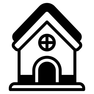 Zencefilli ev web simgesi, beyaz arkaplanda izole edilmiş basit bir illüstrasyon