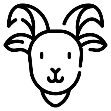 Keçi Ağı simgesi, beyaz arkaplanda izole edilmiş basit bir illüstrasyon