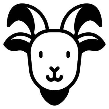 Keçi Ağı simgesi, beyaz arkaplanda izole edilmiş basit bir illüstrasyon