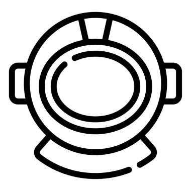 Kask web simgesi, beyaz arkaplanda izole edilmiş basit bir illüstrasyon