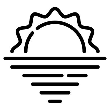 Ufuk çizgisi simgesi, beyaz arkaplanda izole edilmiş basit illüstrasyon