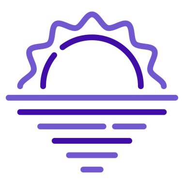 Ufuk çizgisi simgesi, beyaz arkaplanda izole edilmiş basit illüstrasyon