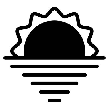 Ufuk çizgisi simgesi, beyaz arkaplanda izole edilmiş basit illüstrasyon