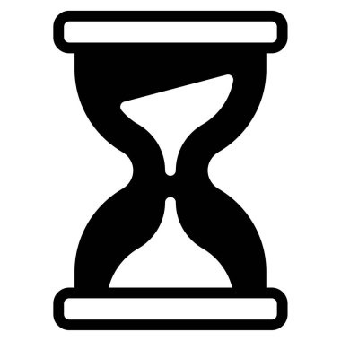 Kum Saati simgesi, beyaz arkaplanda izole edilmiş basit bir illüstrasyon