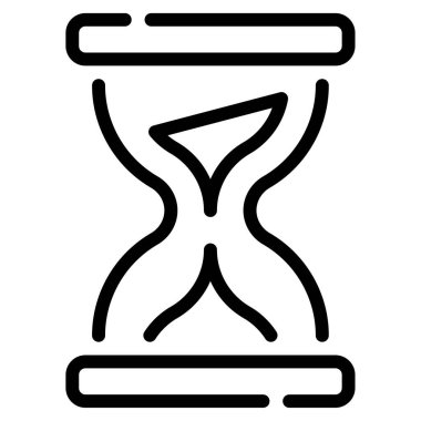 Kum Saati simgesi, beyaz arkaplanda izole edilmiş basit bir illüstrasyon