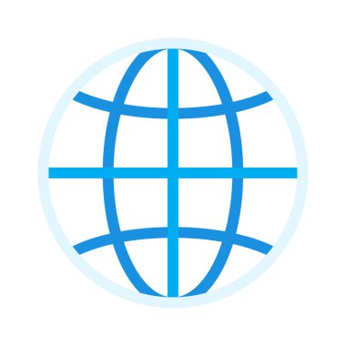 İnternet web simgesi, beyaz arkaplanda izole edilmiş basit illüstrasyon