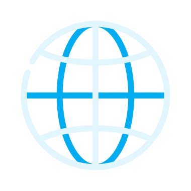 İnternet web simgesi, beyaz arkaplanda izole edilmiş basit illüstrasyon