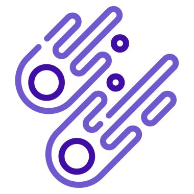 Meteor web simgesi, beyaz arkaplanda izole edilmiş basit bir illüstrasyon