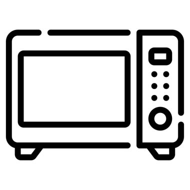 Mikrodalga ağ simgesi, beyaz arkaplanda izole edilmiş basit bir illüstrasyon