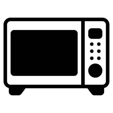 Mikrodalga ağ simgesi, beyaz arkaplanda izole edilmiş basit bir illüstrasyon