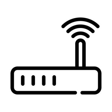Modem web simgesi, beyaz arkaplanda izole edilmiş basit illüstrasyon