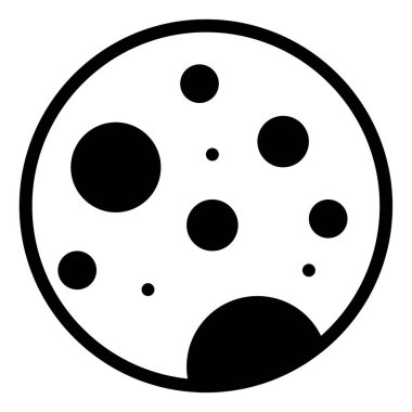 Ay web simgesi, beyaz arkaplanda izole edilmiş basit illüstrasyon