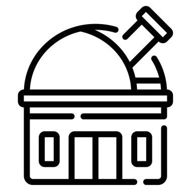 Gözlemevi web simgesi, beyaz arkaplanda izole edilmiş basit bir illüstrasyon