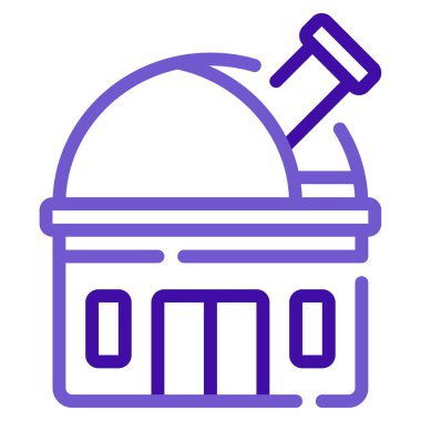 Gözlemevi web simgesi, beyaz arkaplanda izole edilmiş basit bir illüstrasyon