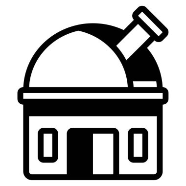 Gözlemevi web simgesi, beyaz arkaplanda izole edilmiş basit bir illüstrasyon