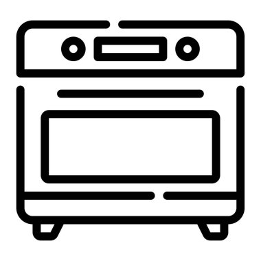 Fırın web simgesi, beyaz arkaplanda izole edilmiş basit illüstrasyon