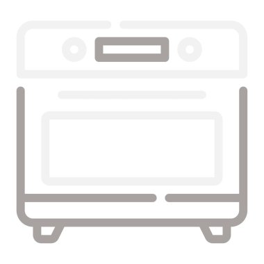 Fırın web simgesi, beyaz arkaplanda izole edilmiş basit illüstrasyon