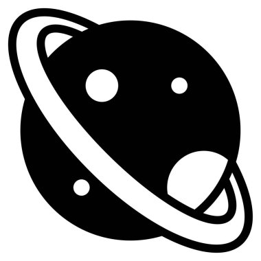 Gezegen web simgesi, beyaz arkaplanda izole edilmiş basit illüstrasyon