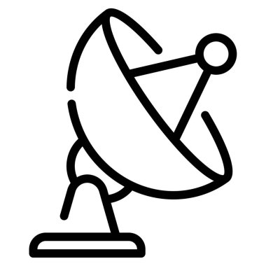 Radyo çanağı simgesi, beyaz arkaplanda izole edilmiş basit bir illüstrasyon