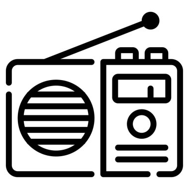 Radyo Web simgesi, beyaz arkaplanda izole edilmiş basit illüstrasyon